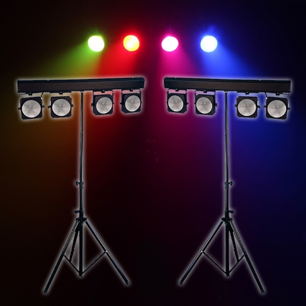 Licht set 2: 8x LED spot op statief